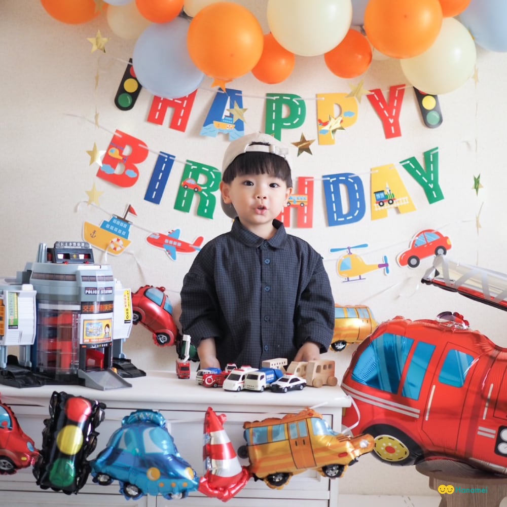 楽天市場 誕生日 飾り付け 車 乗り物 ガーランド バースデー 飾り セット デコレーション Happy Birthday 働く車 工事ハーフバースデー 100日 お祝い 男の子 パトカー 飛行機 救急車 消防車 働く車 バースデー 交通バナー アルミ風船 1歳 2歳 3歳 4歳 5歳: パーティー