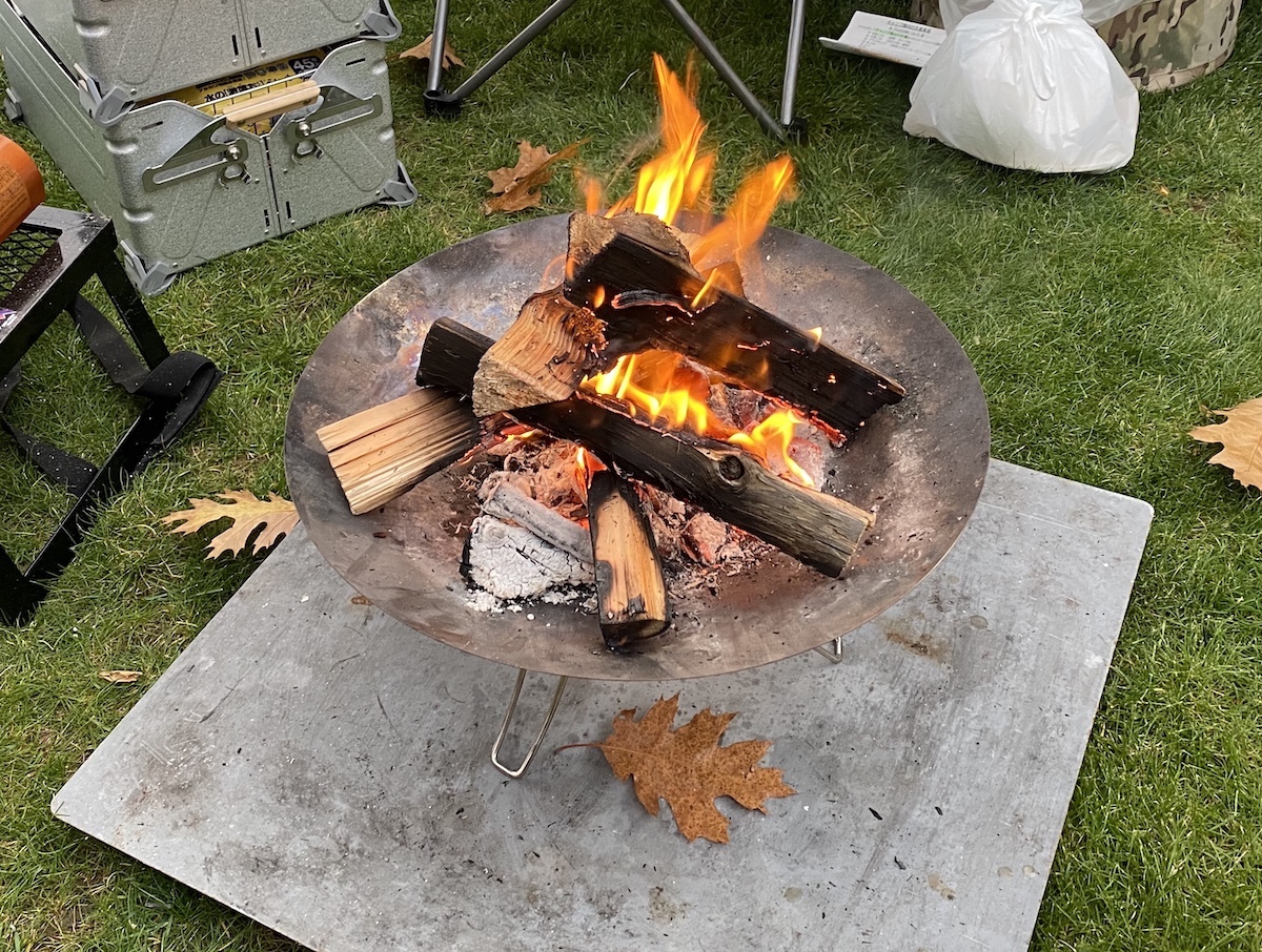 一斗缶ロケットストーブの作ったよ。ちはるの森