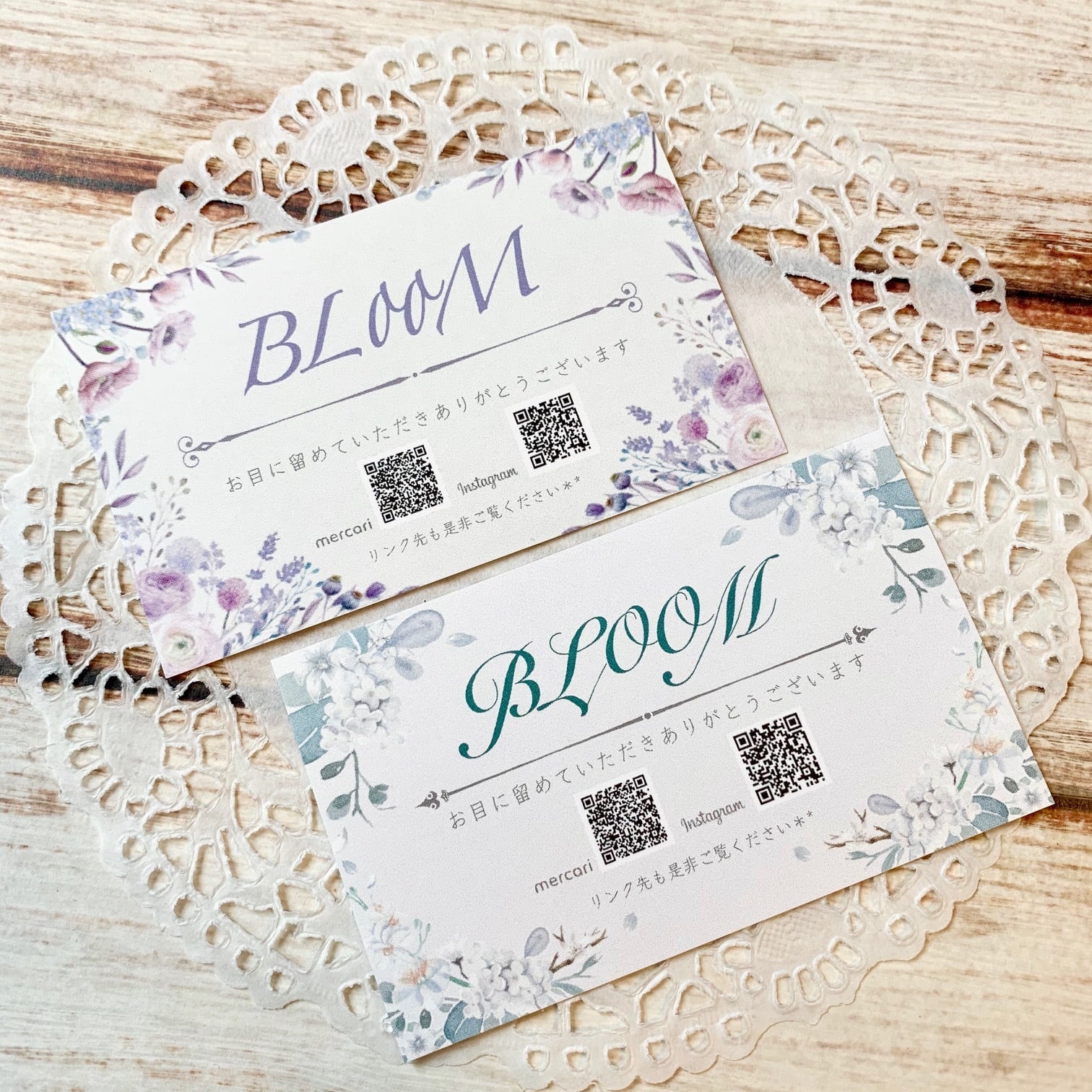 可愛い＞女性名刺デザイン・ショップカード印刷