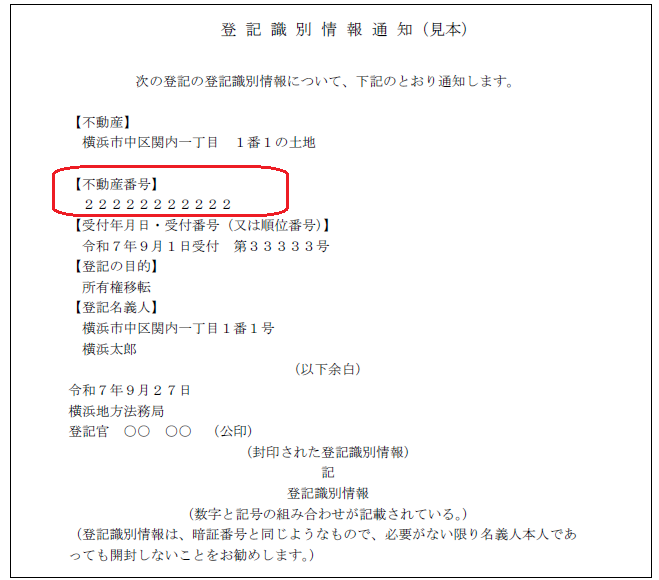 権利証・登記済権利書の見本はこちら