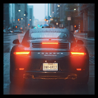 不幸にも黒塗りの霊柩車に追突してしまう