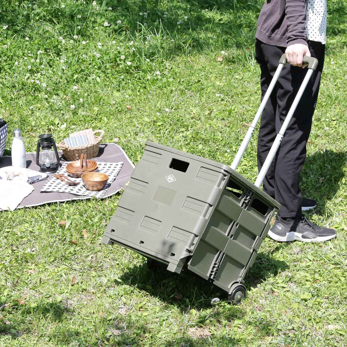荷物運びの負担から解放。これからは電動の力でラクラク運搬 キャンプやBBQ、荷物運びなど、あらゆるシーンで大活躍！ 自走式の電動キャリーワゴンETC001GREENFUNDING