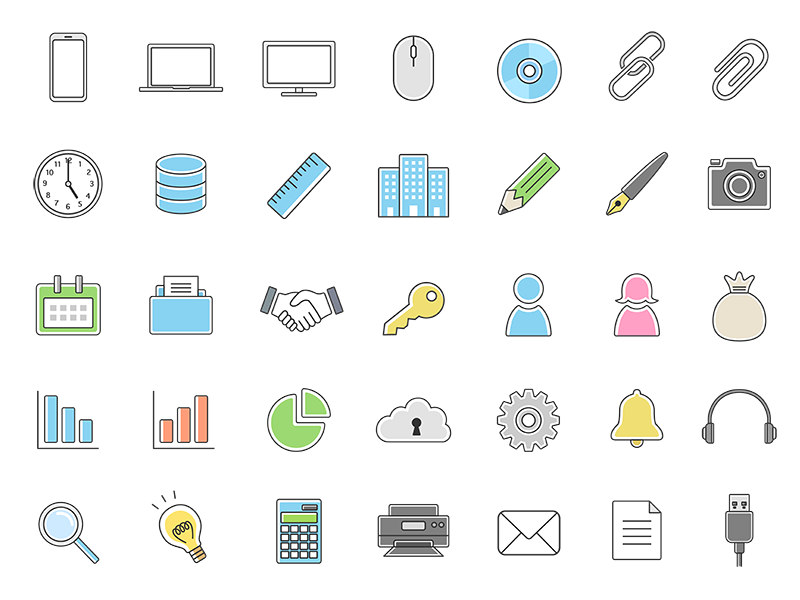 商用利用のためのビジネスチームフラットカラーアイコンイラスト素材透過、PNGフリー画像ダウンロード - Pngtree