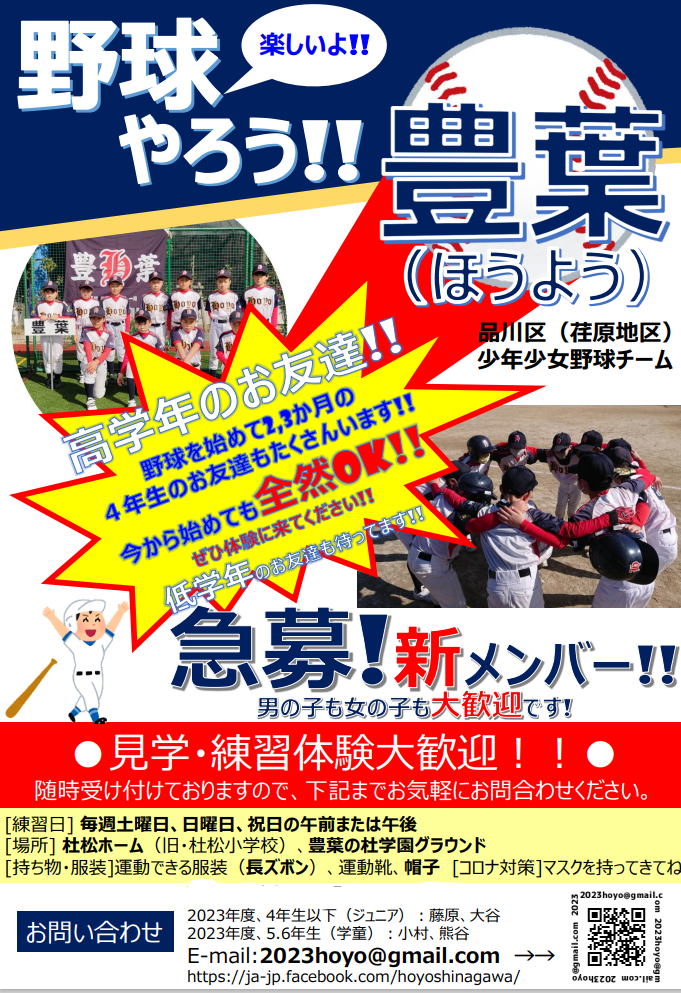 チラシダウンロード - 習志野サンデーズ 公式ページ 少年野球