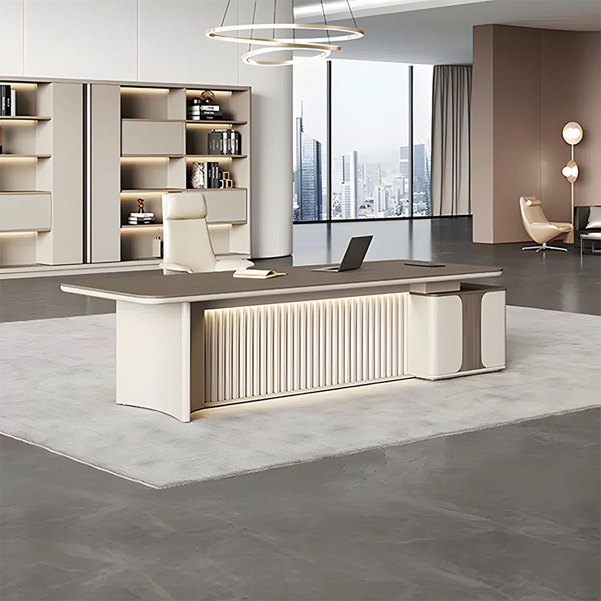 社長デスク 高級オフィスデスク 法人様向け 社長テーブル モダンデザイン 大型デスク収納 組立簡単 金属脚 在宅勤務 司、ビジネスオOFFINEO公式大型役員デスク おしゃれ モダンデザイン 高級感