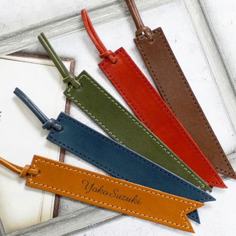 栃木レザー 贅沢 両面革張り しおり オーダーメイド お好みの革色糸色選べます ブックマーク 栞 ゆうパケット対応ステーショナリー,しおり薩摩革工房ミカサレザー 三笠製作所