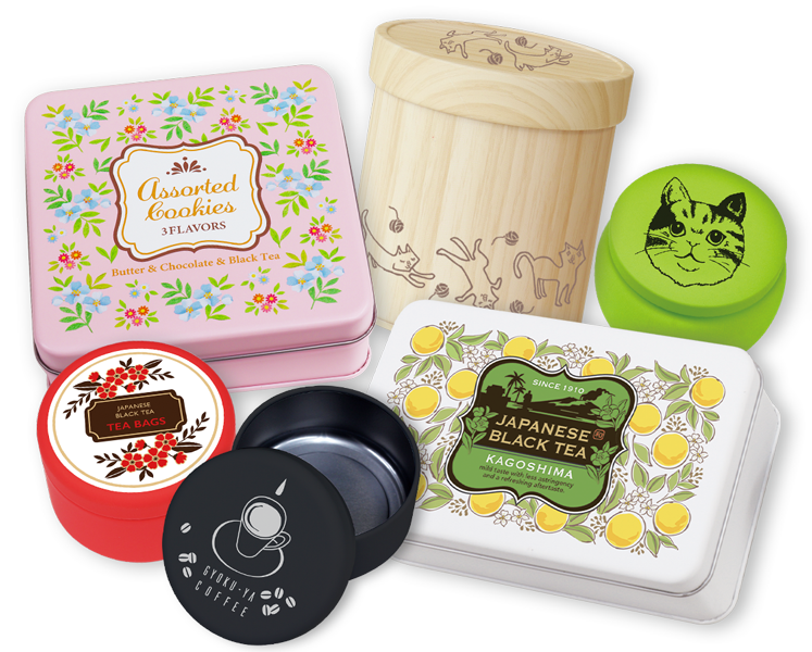 オリジナルコーヒー缶 キャニスター缶 を1個から印刷・製作小ロットでオリジナル缶を作るならME-Q メーク